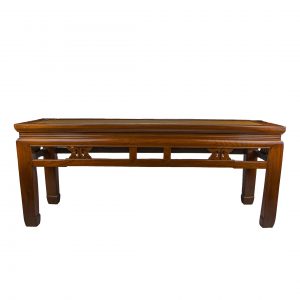 Chinese Wooden Bench with Woven Top